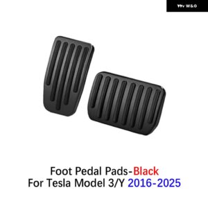 フットペダル パッド テスラ モデル3/Y 2016-2025 アクセサリー アクセルペダルカバー 滑り止め アクセル ブレーキ フットレスト ペダルエクステンダー - black
