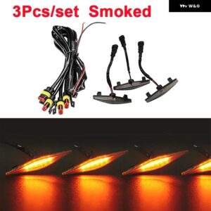 6LED 車 グリル LEDライト ワイヤー ハーネス カスタム 車 デイタイム ランニングライト フォグランプ トヨタ 4RUNNER 2014-2019 - 6led Smoked