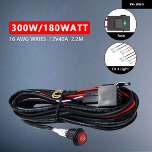 車用ワークライトスイッチ ライトバー オートバイ 用 4ランプ 高出力配線 ハーネス 車 ボート トラック 180W 300W ケーブル リレーワイヤー - TB1 Lead for 4 Lamp