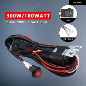 車用ワークライトスイッチ ライトバー オートバイ 用 4ランプ 高出力配線 ハーネス 車 ボート トラック 180W 300W ケーブル リレーワイヤー - TB1 Lead for 1 Lamp