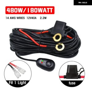 車用ワークライトスイッチ ライトバー オートバイ 用 4ランプ 高出力配線 ハーネス 車 ボート トラック 180W 300W ケーブル リレーワイヤー - TA1 Lead for 1 Lamp