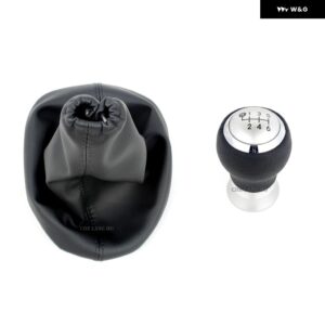 トヨタ YARIS II 2 MK2 2005 - 11 カー スタイリング 5/6速ギアスティック シフト ノブ レベルレザー ブーツ - Boot 6S Sliver Type1