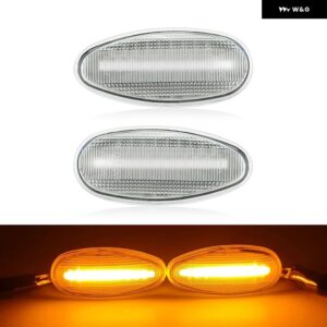 三菱 アウトランダー ランサー フリード アイミーブ パジェロ ギャラン スペース エクリプス LED サイドマーカーランプ フェンダー ウィンカー 2個 - Clear Normal Amber