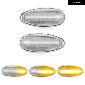 三菱 アウトランダー ランサー フリード アイミーブ パジェロ ギャラン スペース エクリプス LED サイドマーカーランプ フェンダー ウィンカー 2個 - Clear Dynamic Amber