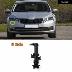 シュコダ オクタビア 2017 2018 2019 カー スタイリング フロント ヘッドライト ウォッシャースプレーノズル シリンダー ジェットとウォッシャーカバー - R Side Jet