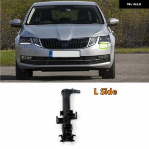 シュコダ オクタビア 2017 2018 2019 カー スタイリング フロント ヘッドライト ウォッシャースプレーノズル シリンダー ジェットとウォッシャーカバー - L Side Jet