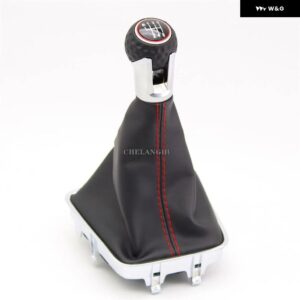 VW ゴルフ プラス 2005 - 14 5 速 6 速 ギアスティック シフト ノブ PU レザー ブーツ 付き - 6 speed