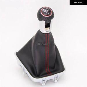 VW ゴルフ プラス 2005 - 14 5 速 6 速 ギアスティック シフト ノブ PU レザー ブーツ 付き - 5 speed