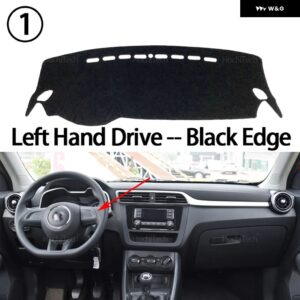 MG ZS ZX ZST ASTOR 2017 - 22 滑り止めマット ダッシュボード カバー パッド サンシェード ダッシュマット カーペット カーアクセサリー - Black Edge