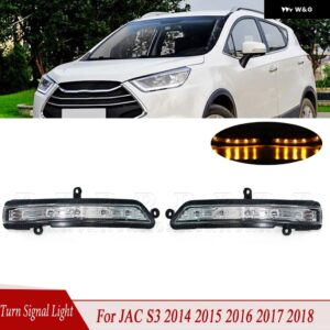 車用バックミラー サイドミラー LED ウィンカーライト LED インジケーター ウィンカー リピーター 車 JAC S3 2014 - 18 - 1 Left and 1 Right