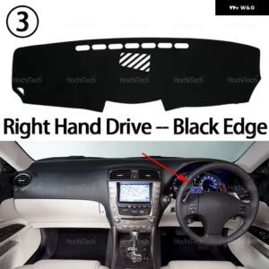 レクサス IS250 IS300 IS350 2006-2011 ダッシュボード カバー ダッシュボード マット カーペット パッド シェード ケープ ブランケット カーアクセサリー - Right Hand Black