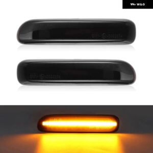 2個 BWM E46 3シリーズ セダン クーペ ツーリング カブリオレ コンパクト リムジン LED サイドマーカーランプ フェンダー ウィンカーライト - Smoked Normal Amber