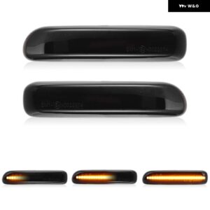 2個 BWM E46 3シリーズ セダン クーペ ツーリング カブリオレ コンパクト リムジン LED サイドマーカーランプ フェンダー ウィンカーライト - Smoked Dynamic Amber