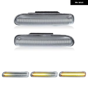 2個 BWM E46 3シリーズ セダン クーペ ツーリング カブリオレ コンパクト リムジン LED サイドマーカーランプ フェンダー ウィンカーライト - Clear Dynamic Amber