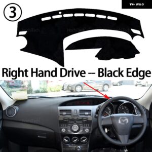 マツダ 3 アクセラ 2009 - 13 M3 BL 滑り止めマット ダッシュボード カバー パッド サンシェード ダッシュマットカーペットカーアクセサリー - Right Hand Black