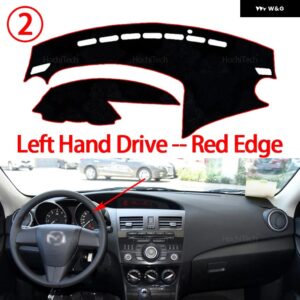 マツダ 3 アクセラ 2009 - 13 M3 BL 滑り止めマット ダッシュボード カバー パッド サンシェード ダッシュマットカーペットカーアクセサリー - Left Hand Red