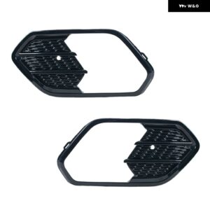 車用フロント バンパー フォグランプ フレーム グリル カバー フォード エスケープクーガ 2017 2018 2019 クロームフロント フォグランプ トリム カバー - Bright black 1 pair