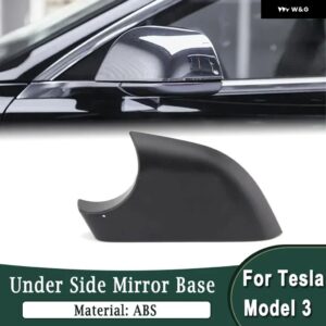 テスラ モデル3 2017-2023 サイドミラー シェル アンダーベース ドアウィング バックミラー アンダー ホルダー ベースカバー ブラック 左右 - Left For 2021-2023