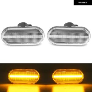 2個 DACIA DOKKER DUSTER LODGY LOGAN DOCKS クリアスモークレンズ LED サイドマーカーランプ フェンダー ウィンカー ダイナミック アンバー ライト - Clear Normal Amber