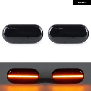 2個 DACIA DOKKER DUSTER LODGY LOGAN DOCKS クリアスモークレンズ LED サイドマーカーランプ フェンダー ウィンカー ダイナミック アンバー ライト - Smoked Normal Amber