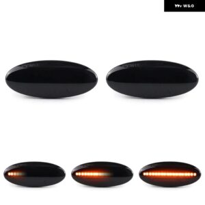 日産 キューブ エヴァリア リーフ マイクラ ノート NP300 NV200 キャシュカイ X-TRAIL ジューク ルノー コレオス LED サイドマーカーランプ フェンダーライ - Smoked Dynamic Amber