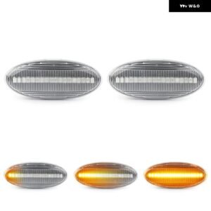 日産 キューブ エヴァリア リーフ マイクラ ノート NP300 NV200 キャシュカイ X-TRAIL ジューク ルノー コレオス LED サイドマーカーランプ フェンダーライ - Clear Dynamic Amber
