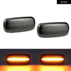 アウディ A3 2000-2003 A8 1999-2002 TT 2000-2006 クリアスモークレンズ LED サイドマーカーランプ フェンダーウィンカー ダイナミック アンバー ライト - Smoked Normal Amber
