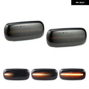 アウディ A3 2000-2003 A8 1999-2002 TT 2000-2006 クリアスモークレンズ LED サイドマーカーランプ フェンダーウィンカー ダイナミック アンバー ライト - Smoked Dynamic Amber