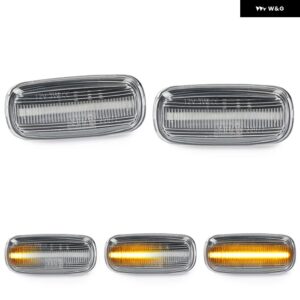 アウディ A3 2000-2003 A8 1999-2002 TT 2000-2006 クリアスモークレンズ LED サイドマーカーランプ フェンダーウィンカー ダイナミック アンバー ライト - Clear Dynamic Amber