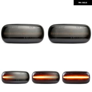 アウディ A3 S3/8P A4 S4/RS4 A6 S6/RS6 A8 TT クリアスモークレンズ LED サイドマーカーランプ フェンダーウィンカー ダイナミック アンバー ライト - Smoked Dynamic Amber