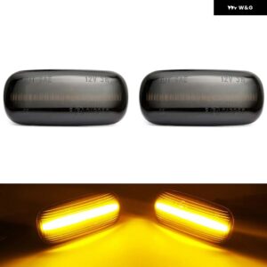 アウディ A3 S3/8P A4 S4/RS4 A6 S6/RS6 A8 TT クリアスモークレンズ LED サイドマーカーランプ フェンダーウィンカー ダイナミック アンバー ライト - Smoked Normal Amber
