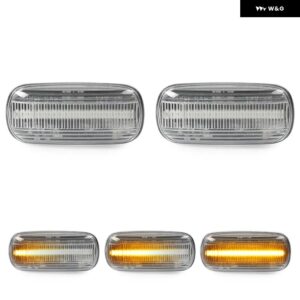 アウディ A3 S3/8P A4 S4/RS4 A6 S6/RS6 A8 TT クリアスモークレンズ LED サイドマーカーランプ フェンダーウィンカー ダイナミック アンバー ライト - Clear Dynamic Amber