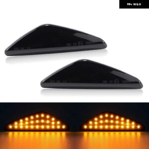 BMW X3 F25 X5 E70 X6 E71/E70 クリアスモークレンズ LED サイドマーカーランプ フェンダー ウィンカー ダイナミック アンバー ライト 2個 - Smoked Normal Amber
