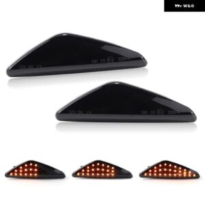 BMW X3 F25 X5 E70 X6 E71/E70 クリアスモークレンズ LED サイドマーカーランプ フェンダー ウィンカー ダイナミック アンバー ライト 2個 - Smoked Dynamic Amber