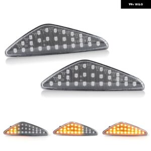 BMW X3 F25 X5 E70 X6 E71/E70 クリアスモークレンズ LED サイドマーカーランプ フェンダー ウィンカー ダイナミック アンバー ライト 2個 - Clear Dynamic Amber