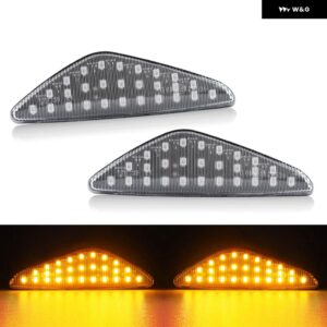 BMW X3 F25 X5 E70 X6 E71/E70 クリアスモークレンズ LED サイドマーカーランプ フェンダー ウィンカー ダイナミック アンバー ライト 2個 - Clear Normal Amber