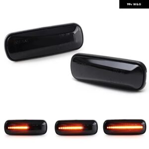 ホンダ レジェンド HRV CRV アコード アヴァンシア シビック ドマーニ インスパイア インテグラ オルティア パートナー LED サイドマーカーランプ フェンダ - Smoked Dynamic Amber