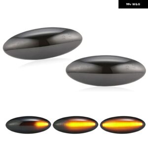 トヨタ ヤリス RAV4 オーリス カローラ LED サイドマーカーランプ フェンダー ウィンカーライト 2個 - Smoked Dynamic Amber