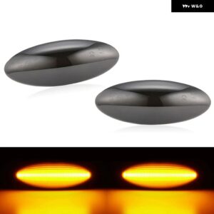 トヨタ ヤリス RAV4 オーリス カローラ LED サイドマーカーランプ フェンダー ウィンカーライト 2個 - Smoked Normal Amber