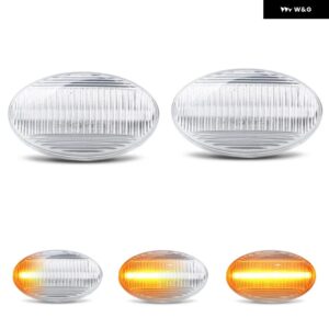 ベンツ スマート W450/W452 A クラス W168 シタン W415 ヴィト W639/W447 LED サイドマーカーランプ フェンダー ウィンカー 2個 - Clear Dynamic Amber