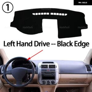 フォルクスワーゲン VW POLO MK4 9N 9N3 2002-2008 ダッシュボード カバー ダッシュボード マット カーペット パッド シェード ケープ ブランケット - Left Hand Black