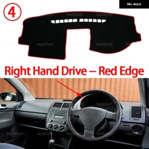 フォルクスワーゲン VW POLO MK4 9N 9N3 2002-2008 ダッシュボード カバー ダッシュボード マット カーペット パッド シェード ケープ ブランケット - Right Hand Red Edge