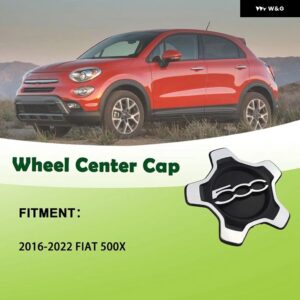 フィアット 500X 2016-2022 ホイールセンターキャップカバー ダストカバー カーアクセサリー - black silver B