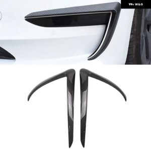テスラ モデル3 モデルY 2016-2022 車用 フロント フォグランプ スポイラー ウインドナイフ カーボン カバー デコレーション ステッカー アクセサリー - 3 Carbon Pattern