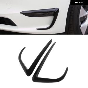 テスラ モデル3 モデルY 2016-2022 車用 フロント フォグランプ スポイラー ウインドナイフ カーボン カバー デコレーション ステッカー アクセサリー - Y Black
