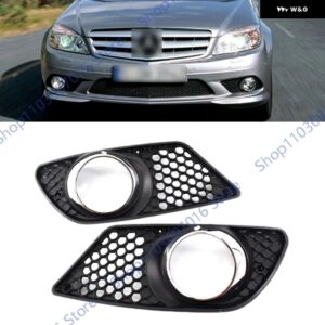 車用 フォグランプ カバー メルセデス ベンツ C クラス W204 2008-2010 2048850353 2048850253 フロント バンパー フォグランプ ランプカバー アクセサリー - Only Left