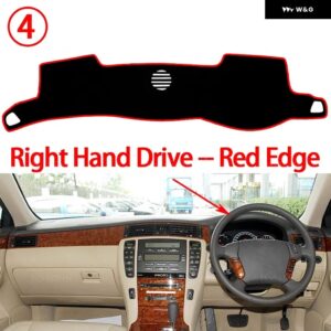 トヨタ クラウン S180 2003 04 05 06 07 2008 滑り止めマット ダッシュボード カバー パッド サンシェード ダッシュマット カーペット カーアクセサリー - Right Hand Red Edge