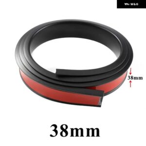 1.5M 汎用 カーフェンダーフレア ゴムホイールアイブロウ ステッカー 防止 トリム シールストリップ アーチ マッドガード - Black 38mm