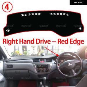 三菱 ランサー9 GLX 第9世代 2008-2020 車用 ダッシュボード カバー 光を避ける パッド 計器プラットフォームカバー マット カーペット - Right Hand Red Edge