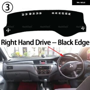 三菱 ランサー9 GLX 第9世代 2008-2020 車用 ダッシュボード カバー 光を避ける パッド 計器プラットフォームカバー マット カーペット - Right Hand Black